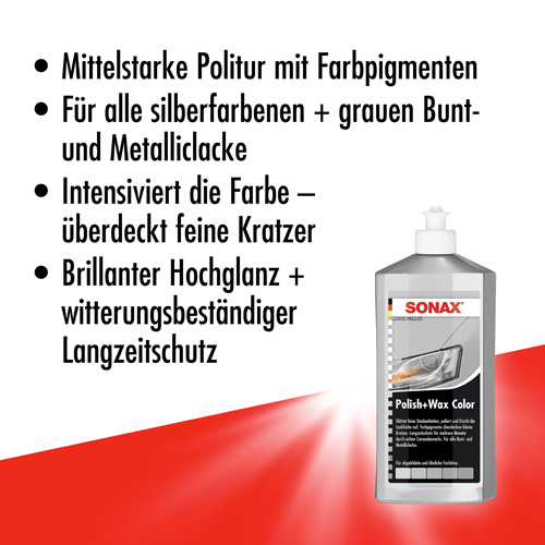 SONAX 02963000 Polish + Wax Color silber/grau 500ml