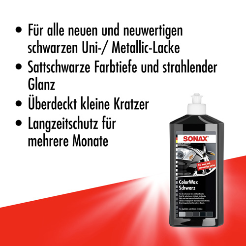 SONAX 02982000 Color Wax schwarz 500ml